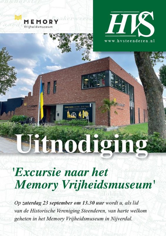 Lezing 'Uitnodiging HVS excursie Memory Vrijheidsmuseum Nijverdal